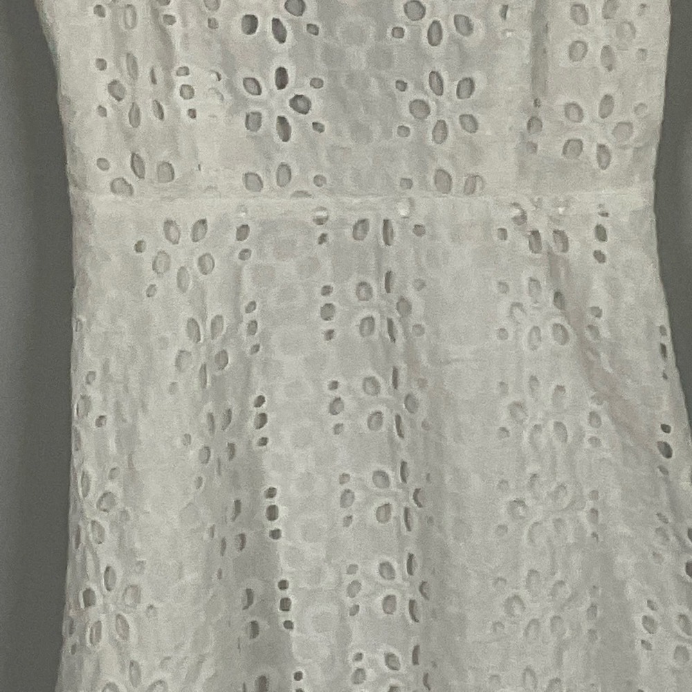 Victoria's Secret White Eyelet Lace Fit Flare Cut Out Fitted Sleeveless Dress 6 - Picture 12 of 13